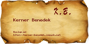 Kerner Benedek névjegykártya